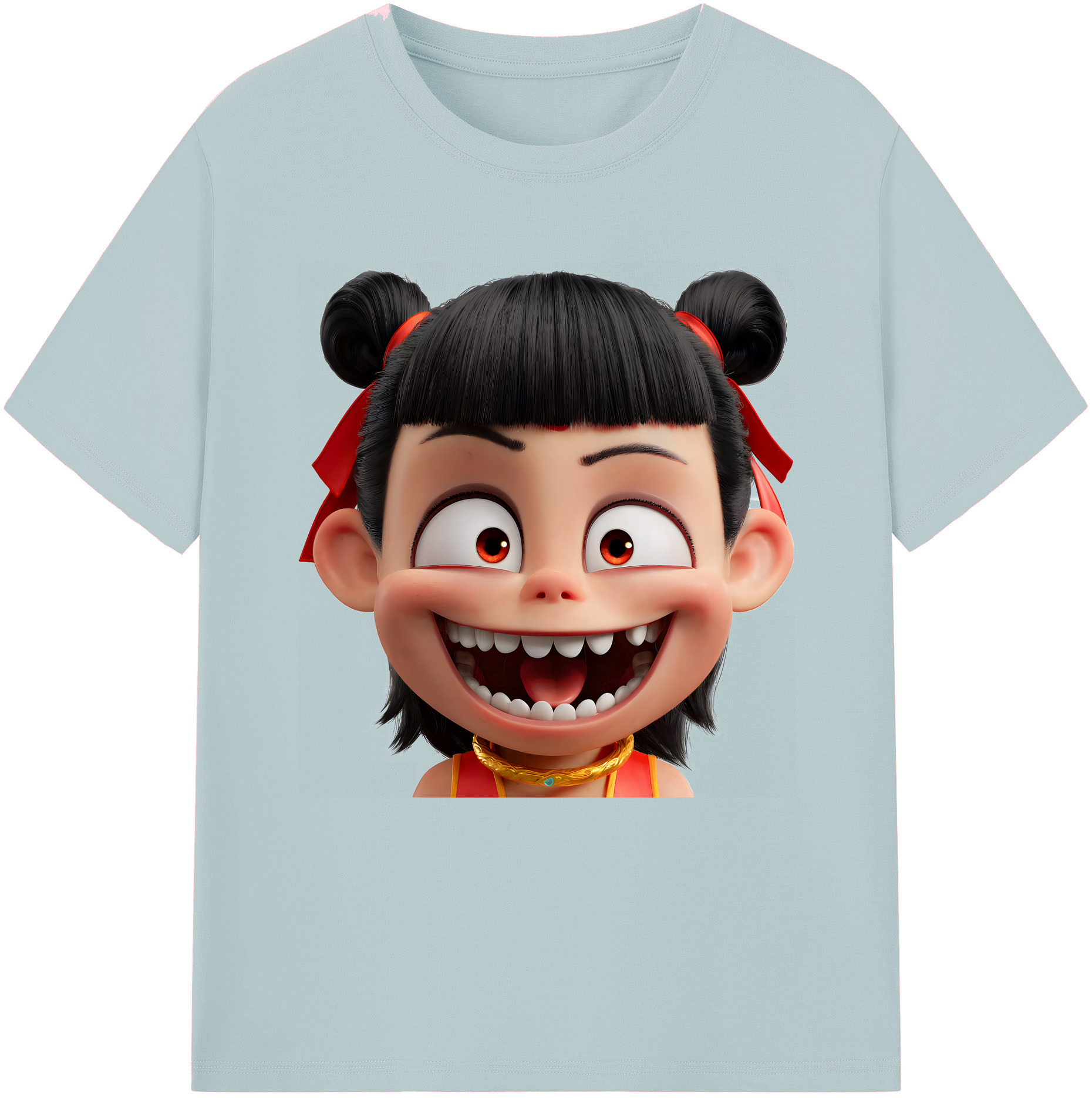 （画像用） Ne Zha 2 ナタ 魔童の大暴れ 綿100％半袖Tシャツ（フロントプリント）